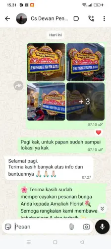 Testimonial Papan Bunga Pernikahan nanjung mekar